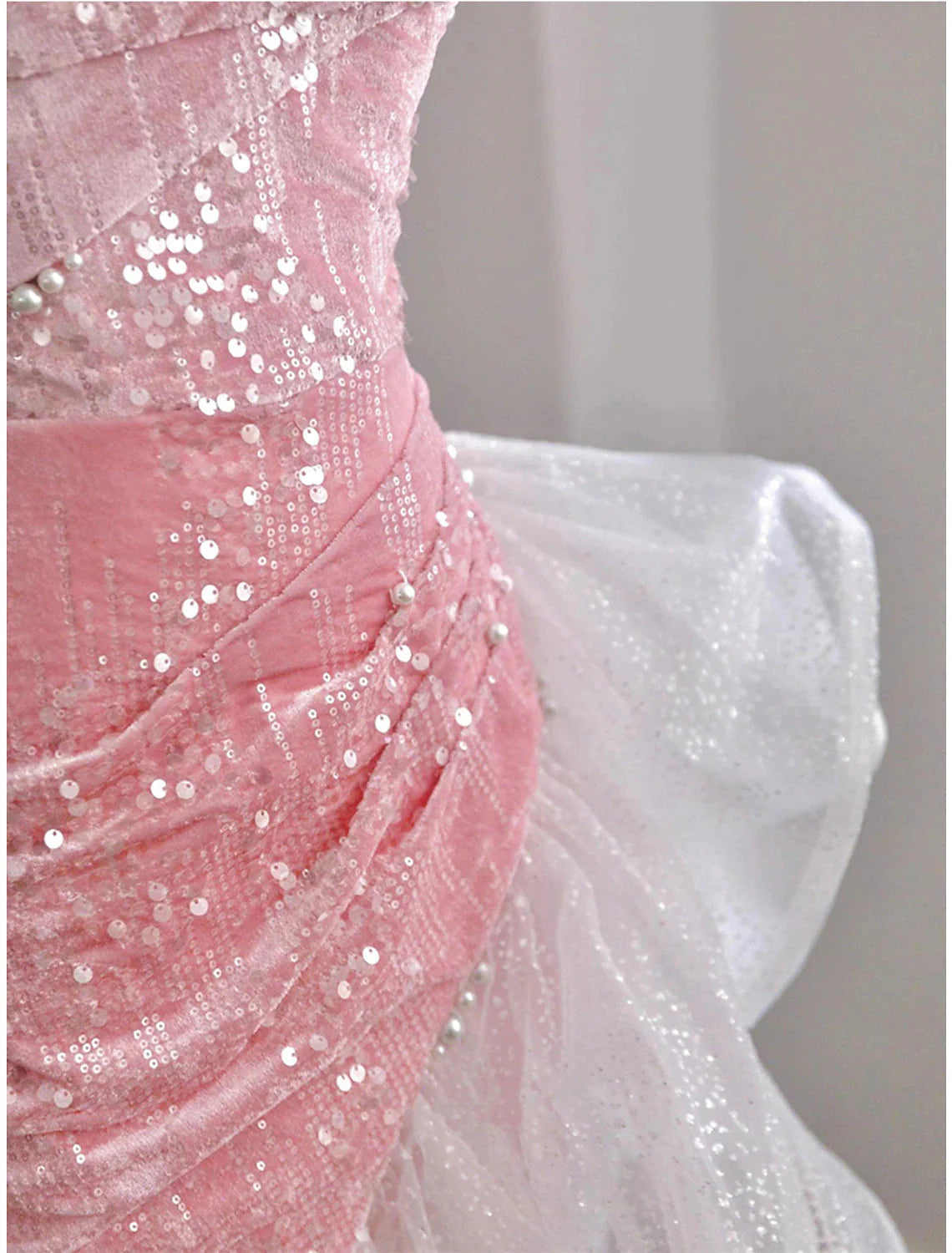 Mermaid / Trumpet Classy Prom Dress Party Dress Classy Evening Party Floor Length Sleeveless Off Shoulder Tulle With Pearls Sequin