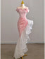 Mermaid / Trumpet Classy Prom Dress Party Dress Classy Evening Party Floor Length Sleeveless Off Shoulder Tulle With Pearls Sequin