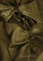 Mermaid V-Neck Satin Long Evening Prom Dress Elegant Spaghetti Strap Formal Dress
