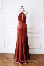 Mermaid Velvet Bridesmaid Dress Draped Neck