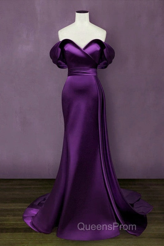 Mermaid Violet Evening Prom Dress Off The Shoulder Secondary image
