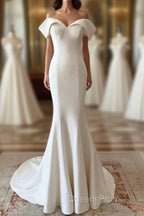 Mermaid Wedding Dress Satin Off Shoulder