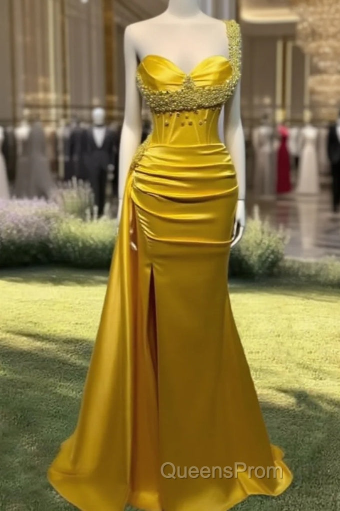 Mermaid Yellow Pearl Strap Dress Main image