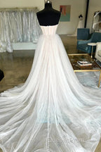 Minimalist Style Sheer Wedding Dress With Sweet Collar And Floor Mopping Wedding Dress