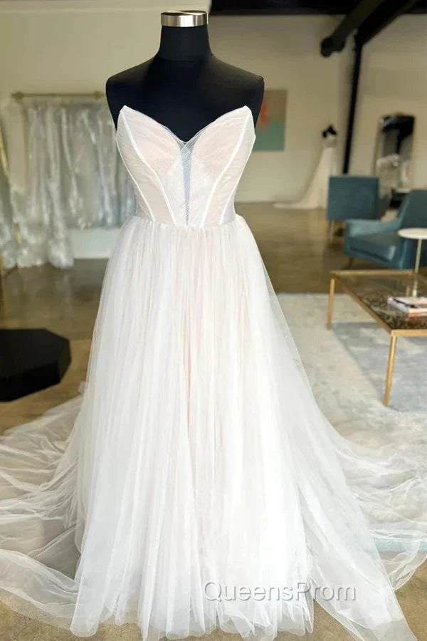 Minimalist Style Sheer Wedding Dress With Sweet Collar And Floor Mopping Wedding Dress
