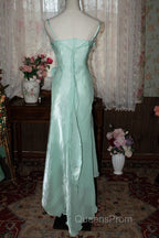 Mint Vintage Spaghetti Strap Chiffon Long Evening Prom Dress