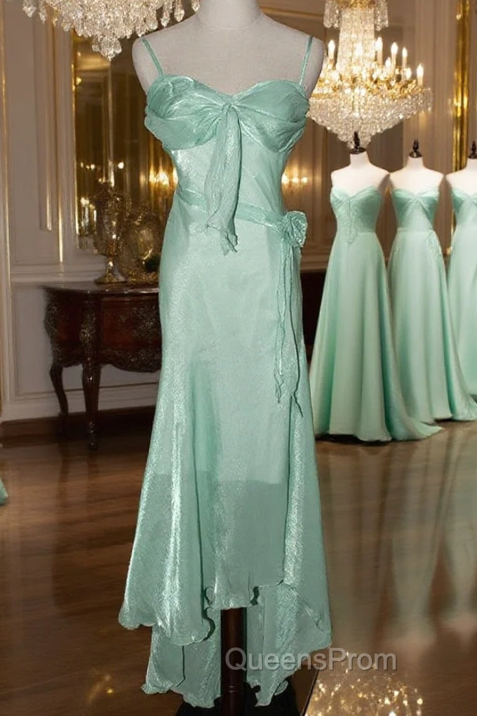 Mint Vintage Spaghetti Strap Chiffon Long Evening Prom Dress Main image