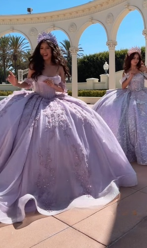 Modest Ball Gown Off The Shoulder Lilac Lace Tulle Long Quinceanera Dress Classy Gowns Vestido De 15 Anos Sweet 16 Dress