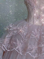Modest Ball Gown Straps Pink Tulle Classy Prom Dress 22Th Birthday Outfit