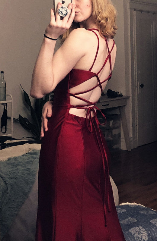 Modest Mermaid Burgundy Classy Prom Dress 22Th Birthday Outfit