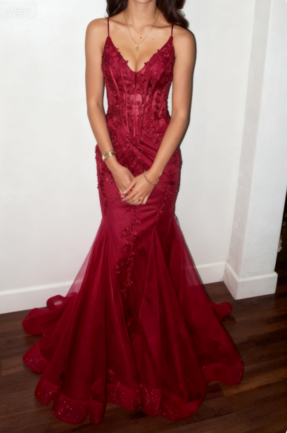 Modest Mermaid Spaghetti Straps Burgundy Sequin Classy Gown 23Rd Birthday Dress Classy Prom Dress 20Th Birthday Outfits