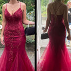 Modest Mermaid Spaghetti Straps Burgundy Sequin Classy Gown 23Rd Birthday Dress Classy Prom Dress 20Th Birthday Outfits