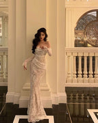 Modest Off The Shoulder Lace Mermaid Long Classy Prom Dress Classy Party Gown For Women