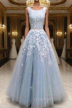Modest Evening Prom Dress Tulle Cap Sleeves Lace Embroidery