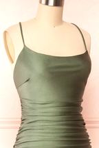 Modest Sheath Olive Green Backless Long Classy Prom Dress Classy Graduation Party Dress Classy Evening Dress