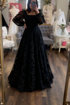 Modest Wedding Dress Long Sleeve Lace Applique Classic A-Line Wedding Dress