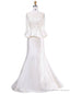 Mother of the bride dresses Sleeves Crystal Beading Lace Mermaid Prom Dresses
