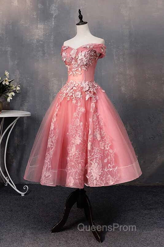 A-line Off-Shoulder Short Evening Prom Dress Appliques Sweet 16 Gown Secondary image