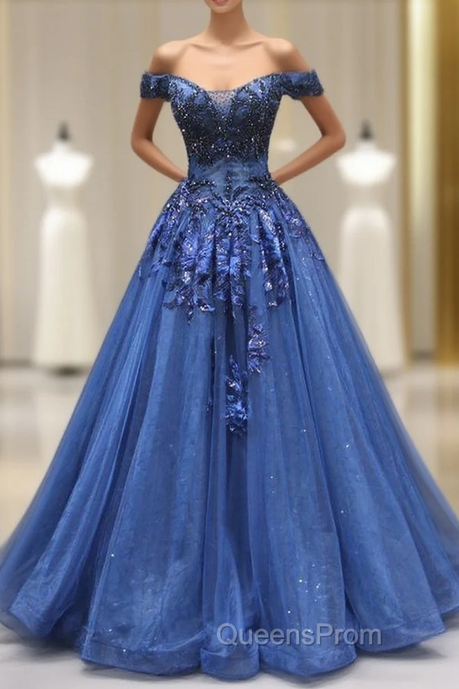 Navy Blue Formal Dress Evening Prom Dress, Main image