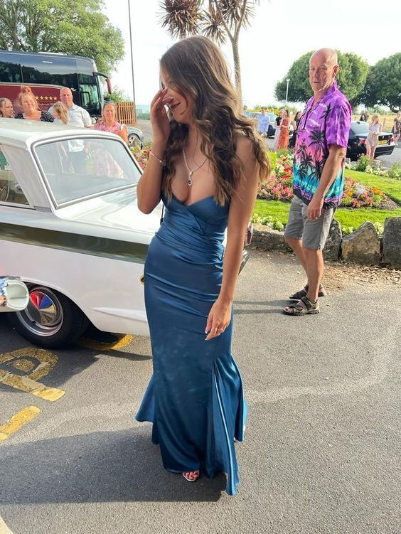 Navy Blue V-Neck Long Classy Prom Dress Long Party Dress Main image
