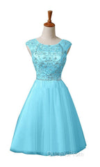 New A-Line Scoop Tulle Knee Length Homecoming Dress