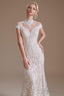 Lace Beading around Neck Wedding Dresses