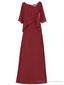 New arrivals Scoop Neck Rhinestone Chiffon Floor-Length Mother of the Bride Dress