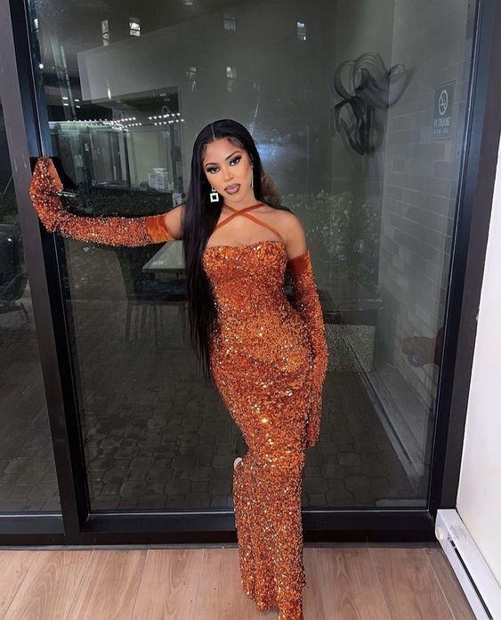 New Modern Mermaid Classy Evening Dress Long Sleeve Women Black Girl Classy Prom Dress Main image