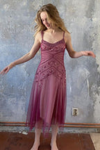 NiceVestidos--Pink Beaded Mid-Length Homecoming Dress Classy Prom Dress