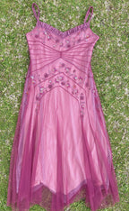 NiceVestidos--Pink Beaded Mid-Length Homecoming Dress Classy Prom Dress