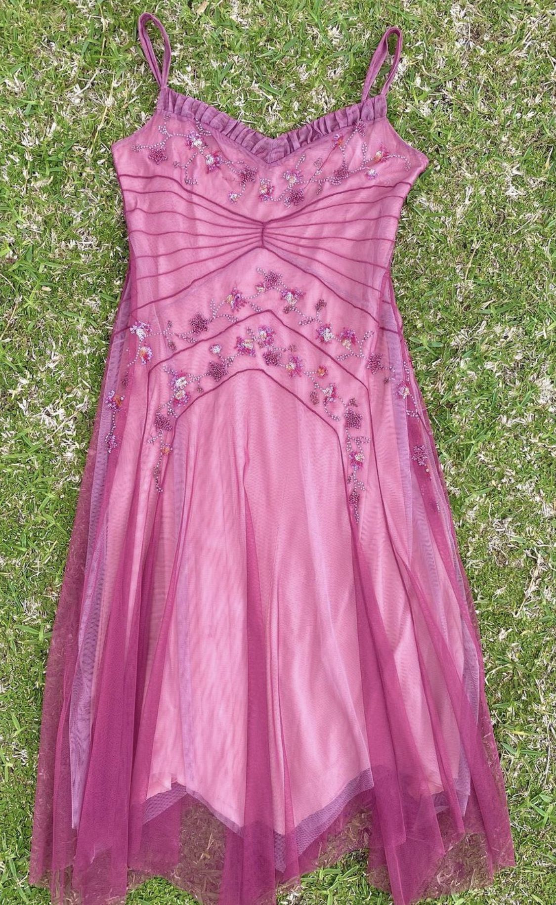 NiceVestidos--Pink Beaded Mid-Length Homecoming Dress Classy Prom Dress