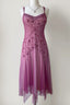 NiceVestidos--Pink Beaded Mid-Length Homecoming Dress Classy Prom Dress