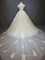 Off Shoulder Lace Long Evening Prom Wedding Dress