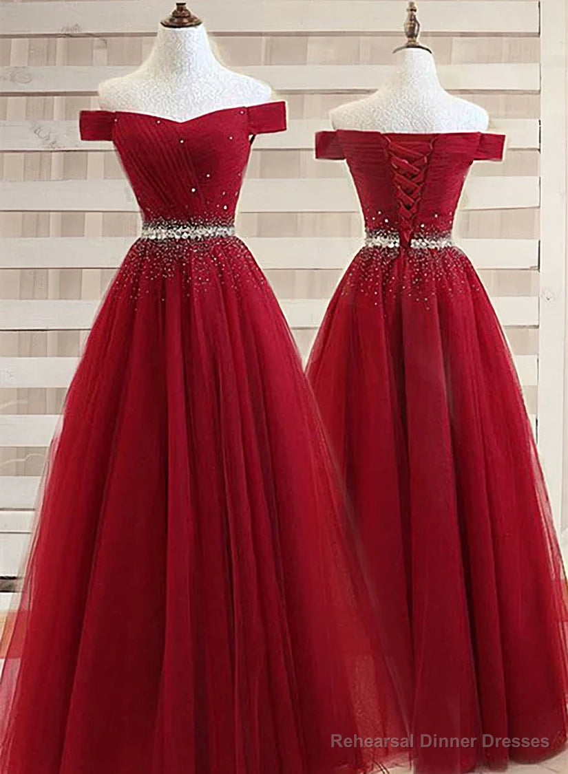 Off Shoulder Long Formal Dress, Beaded Party Dresses Secondary image
