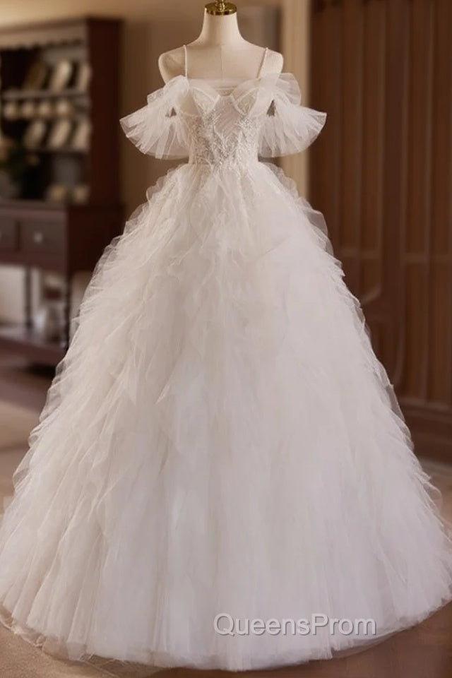 Off Shoulder Tulle Lace Light Champagne Long Evening Prom Dress, Light Champagne Sweet 16 Dress