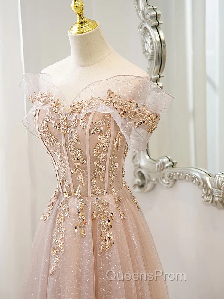 Off The Shoulder A Line Tulle Long Evening Prom Dress Formal Evening Dress Secondary image