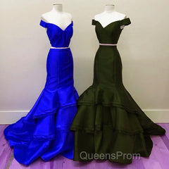 Off The Shoulder Burgundy Evening Dress Mermaid New Two Piece Evening Prom Dress