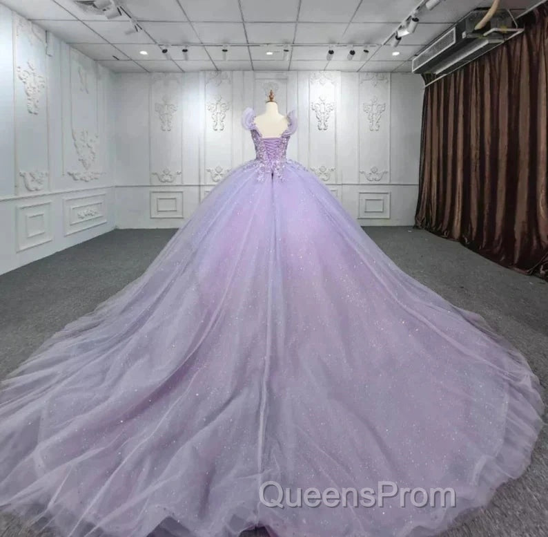 Off-The-Shoulder Deep V Neck Long Wedding Dress With Applique Secondary image