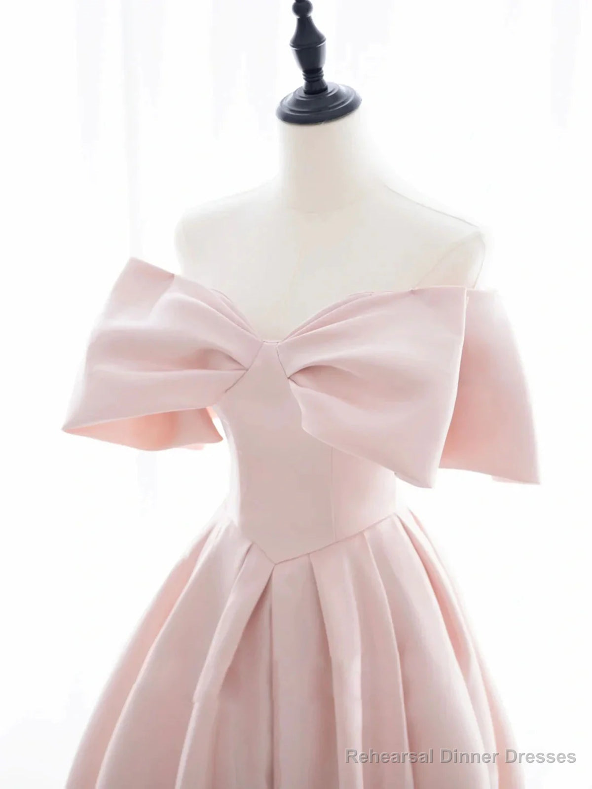 Off the Shoulder Light Pink Prom Dresses, Off Shoulder Light Pink Formal Evening Dresses Secondary image