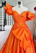Off the Shoulder Long Prom Dress with Bow