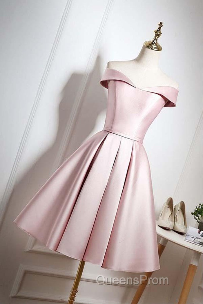 Off The Shoulder Pink Homecoming Dress Short Evening Prom Dress, Off Shoulder Graduation Dress, Formal Dress, Evening Dress Secondary image