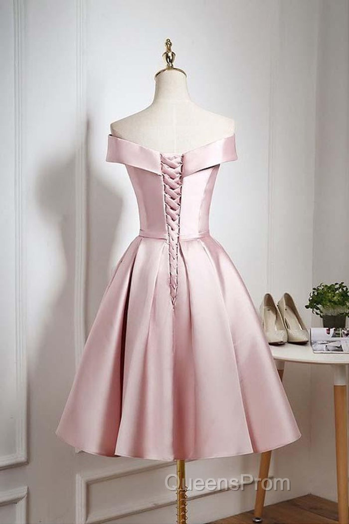 Off The Shoulder Pink Homecoming Dress Short Evening Prom Dress, Off Shoulder Graduation Dress, Formal Dress, Evening Dress