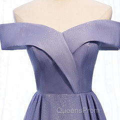 Off the Shoulder Purple Ombre Long Evening Prom Dress, Off the Shoulder Purple Formal Evening Dress with Corset Back