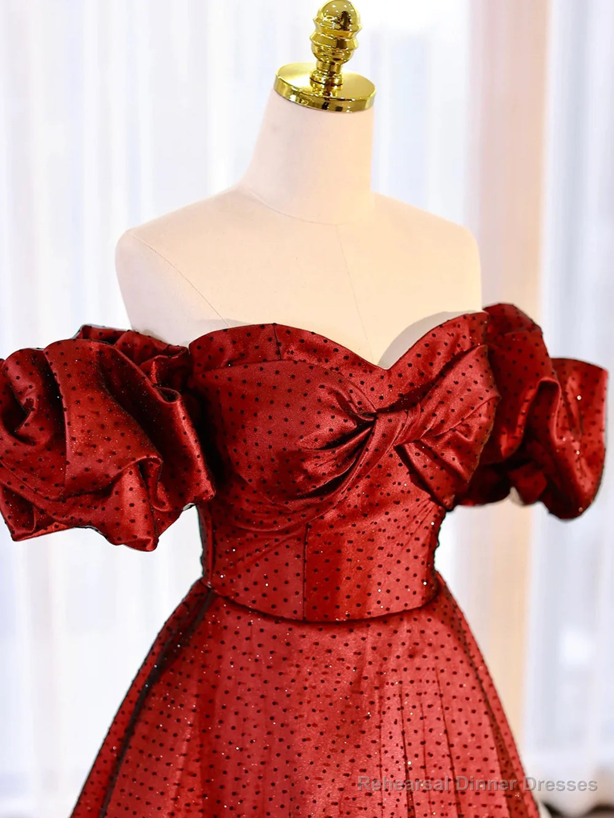 Off the Shoulder Red Long Prom Dresses, Off Shoulder Red Long Formal Evening Dresses Secondary image