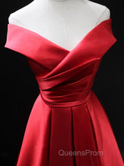 Off the Shoulder Red Long Evening Prom Dress, Red Off Shoulder Long Formal Evening Dress