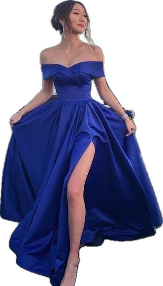 Off The Shoulder Royal Blue Classy Prom Dress Secondary image