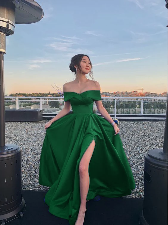 Off The Shoulder Royal Blue Classy Prom Dress