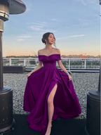 Off The Shoulder Royal Blue Classy Prom Dress