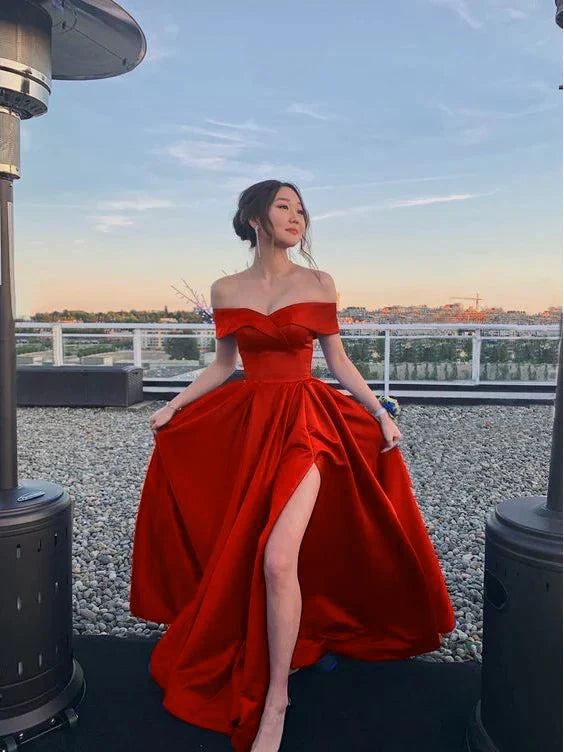 Off The Shoulder Royal Blue Classy Prom Dress