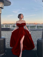 Off The Shoulder Royal Blue Classy Prom Dress
